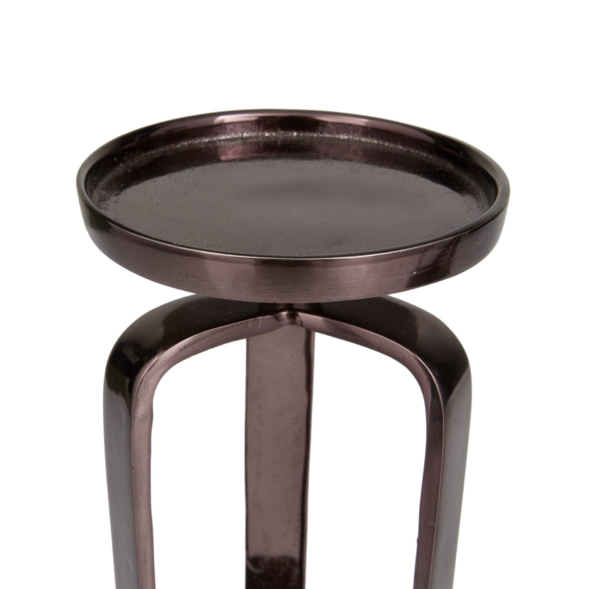 CosmoLiving by Cosmopolitan Set of 2 Black Aluminum Modern Candle Holder, 14" x 10"